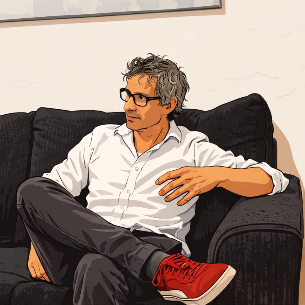 Illustrated portrait of that therapist guy in Oakland